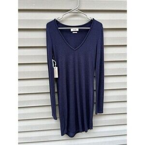 NWT Aritzia Golden By Tna L Navy Long Sleeve Tee Shirt Dress Normcore Capsule